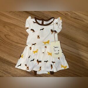 NWT Kyte Baby Dog Bubble Romper - Size 3-6 Months